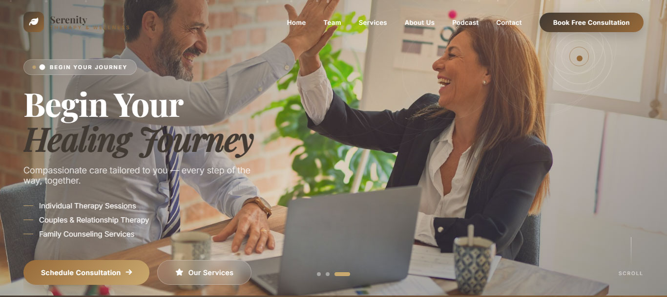 Therapy Wellness Center Landing Page